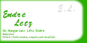 endre letz business card